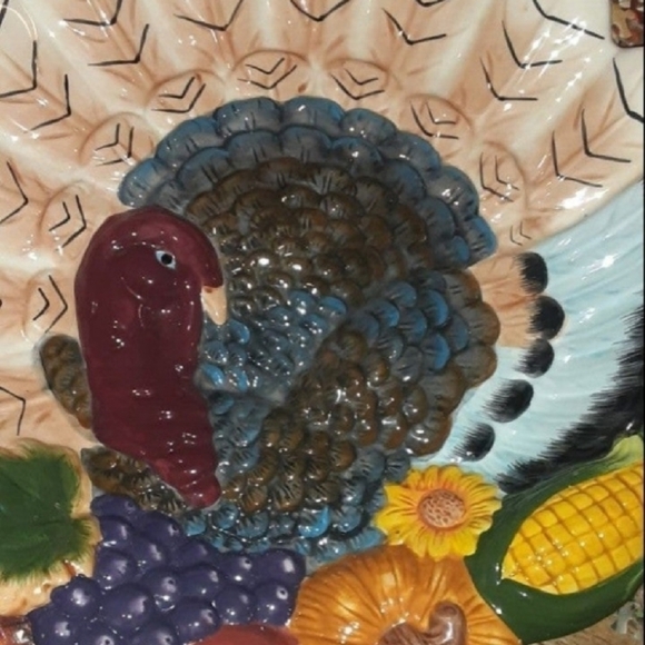 Colorful Turkey Ceramic Platter - Picture 2 of 5